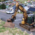 Per Martin Gregersen, borgarstjóri, setti í dag fyrsta grabban í nýggju útsykkingina.